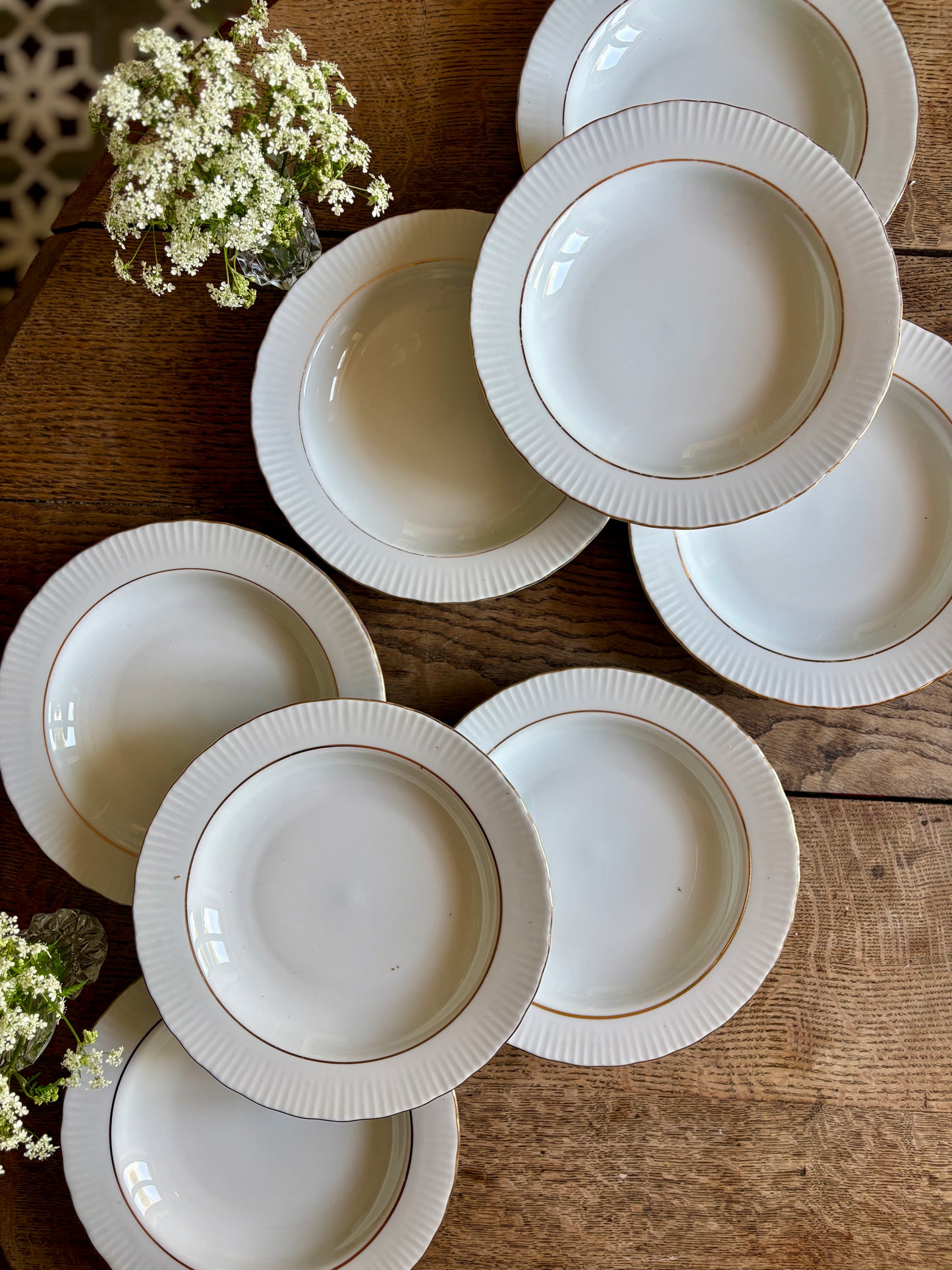 Lot de 8 assiettes creuses vintage en porcelaine Allemande