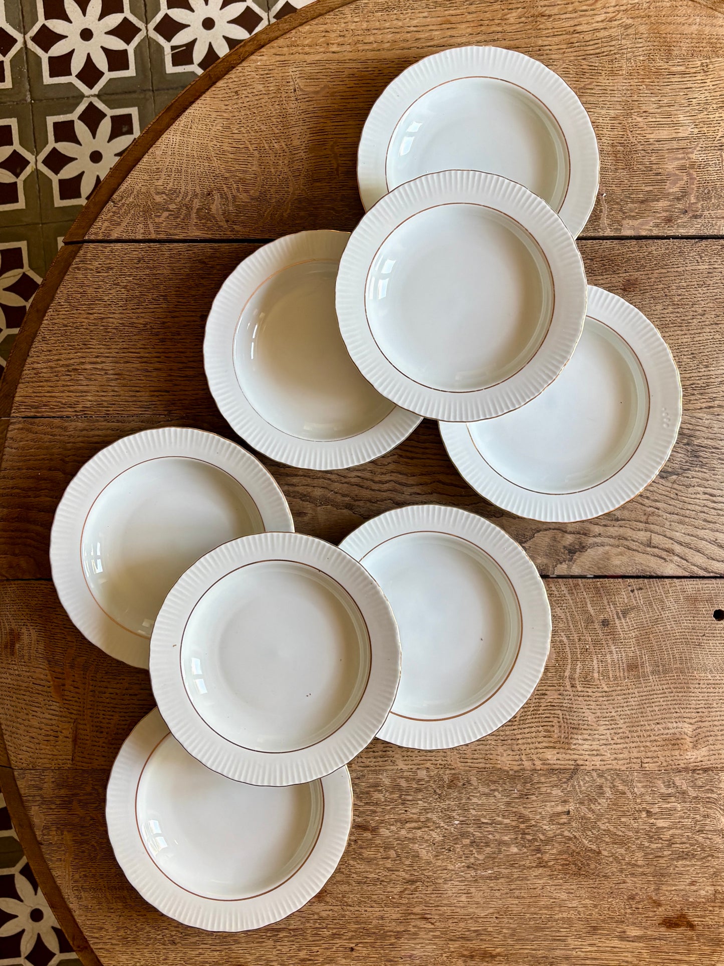 Lot de 8 assiettes creuses vintage en porcelaine Allemande