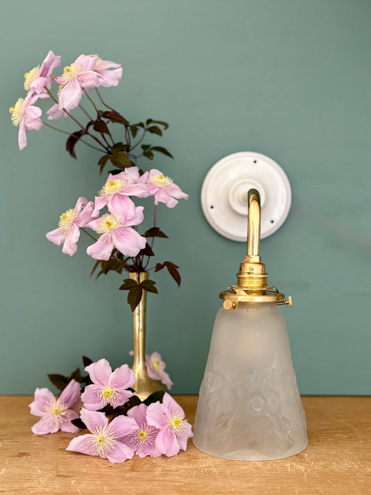 Applique coudée tulipe vintage art déco Muller frères