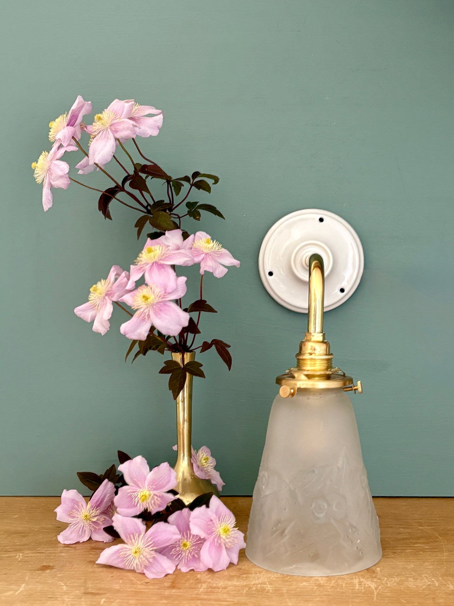 Applique coudée tulipe vintage art déco Muller frères