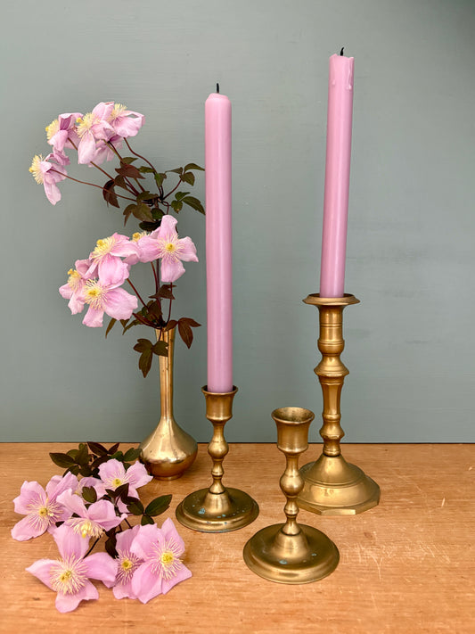 Lot de 3 bougeoirs/chandeliers anciens en laiton (BL3)