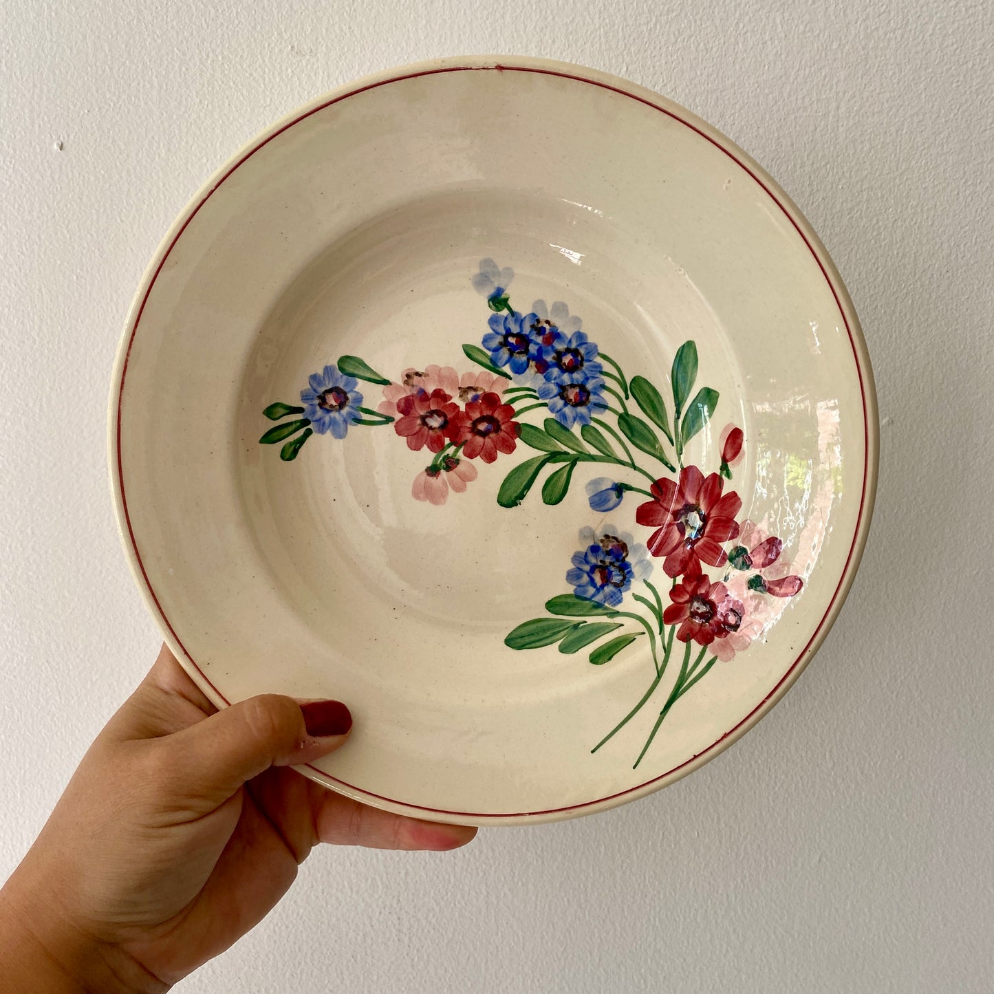 Lot de 7 assiettes creuses vintage, Aigueperse de Sarreguemines