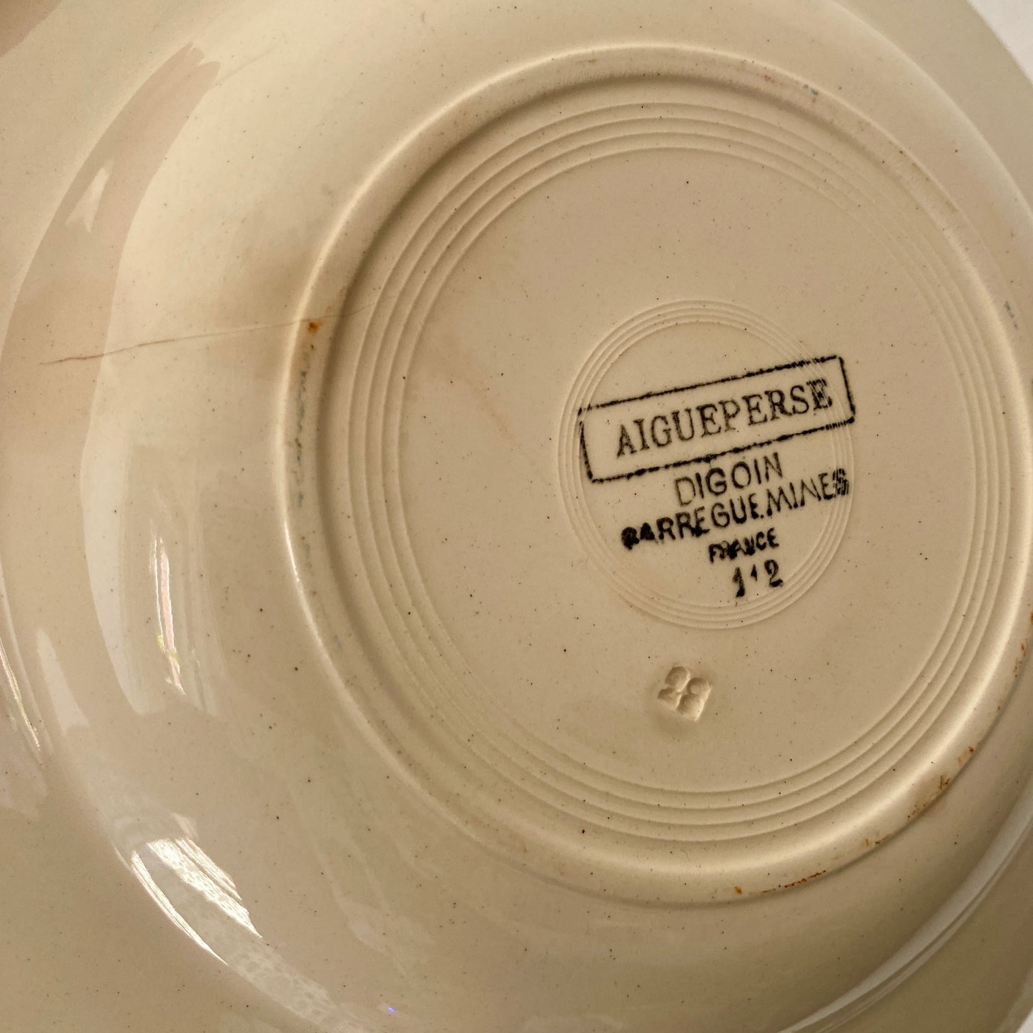 Lot de 7 assiettes creuses vintage, Aigueperse de Sarreguemines