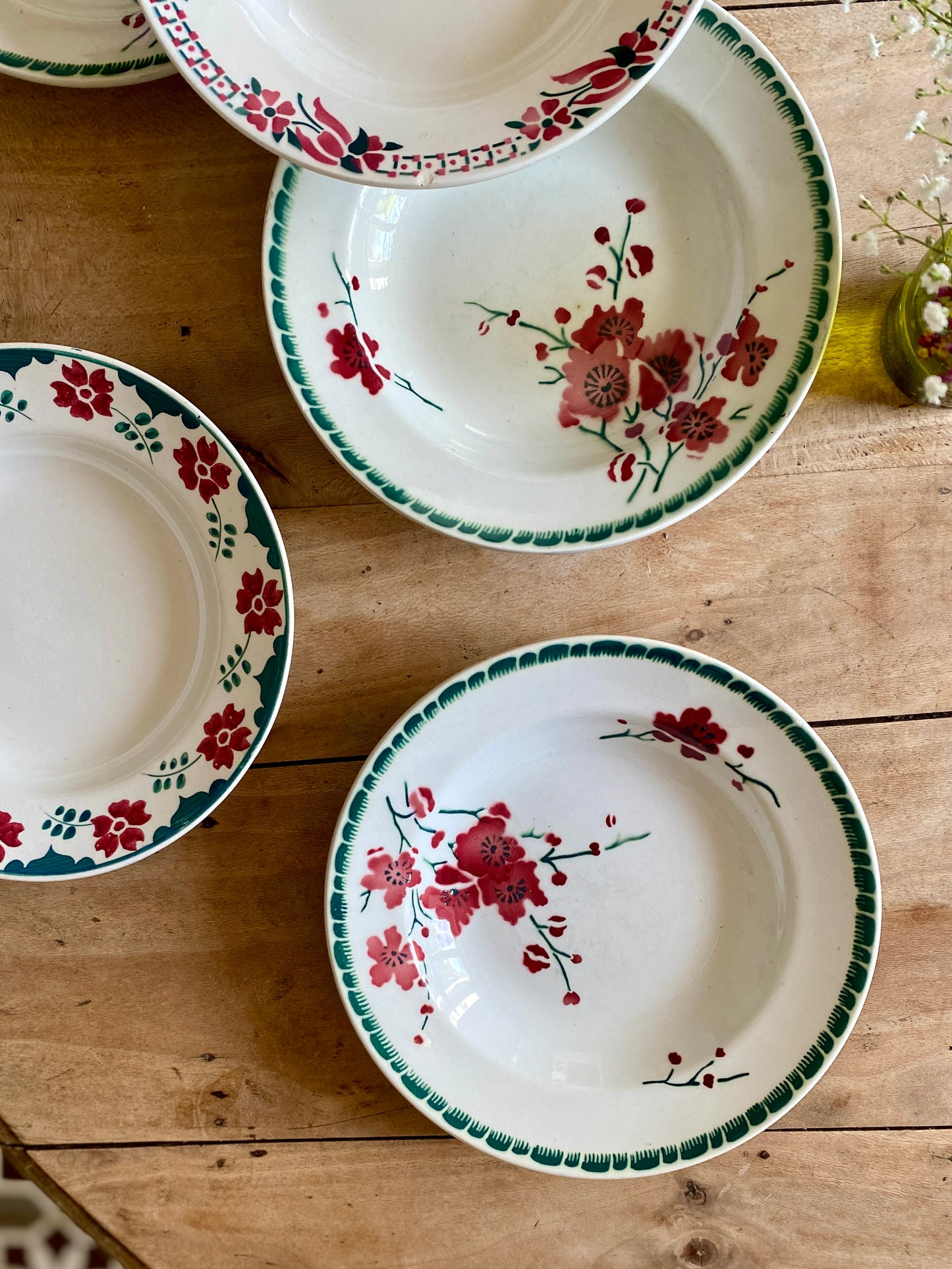 Lot de 6 assiettes creuse vintage modèle 4205 de Saint Amand