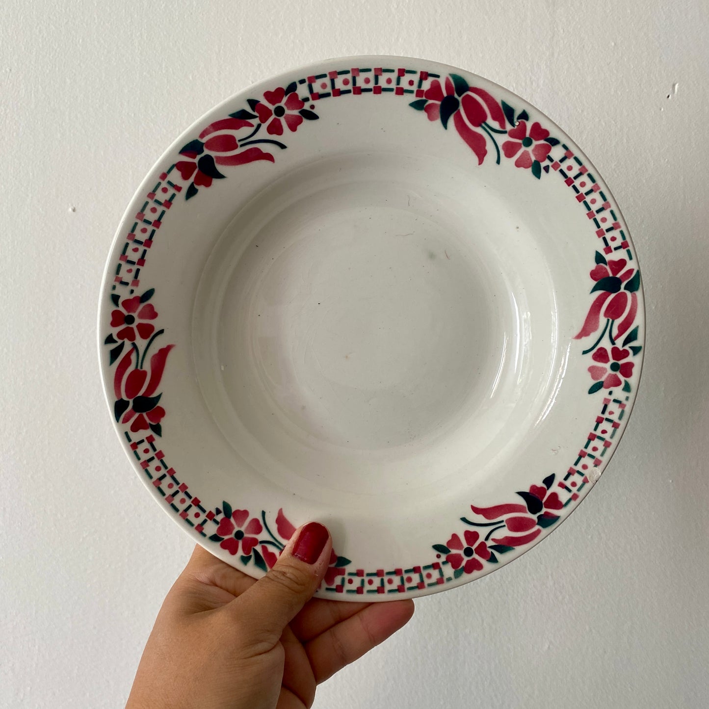 Lot de 6 assiettes creuse vintage modèle 4205 de Saint Amand