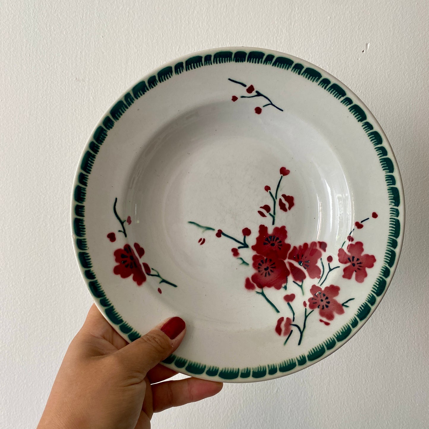 Lot de 6 assiettes creuse vintage modèle 4205 de Saint Amand