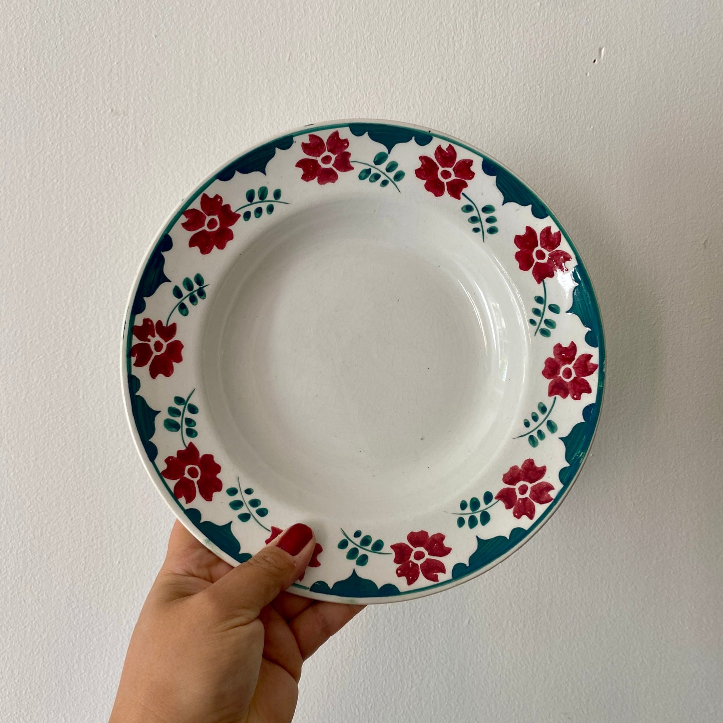 Lot de 6 assiettes creuse vintage modèle 4205 de Saint Amand