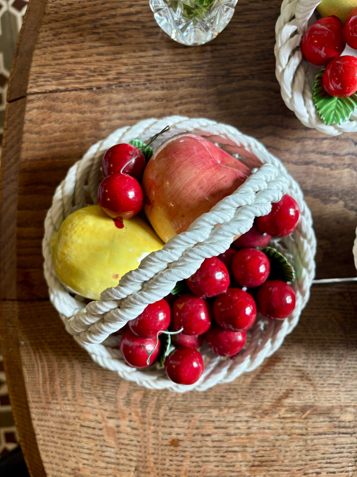 panier de fruit vintage en céramique