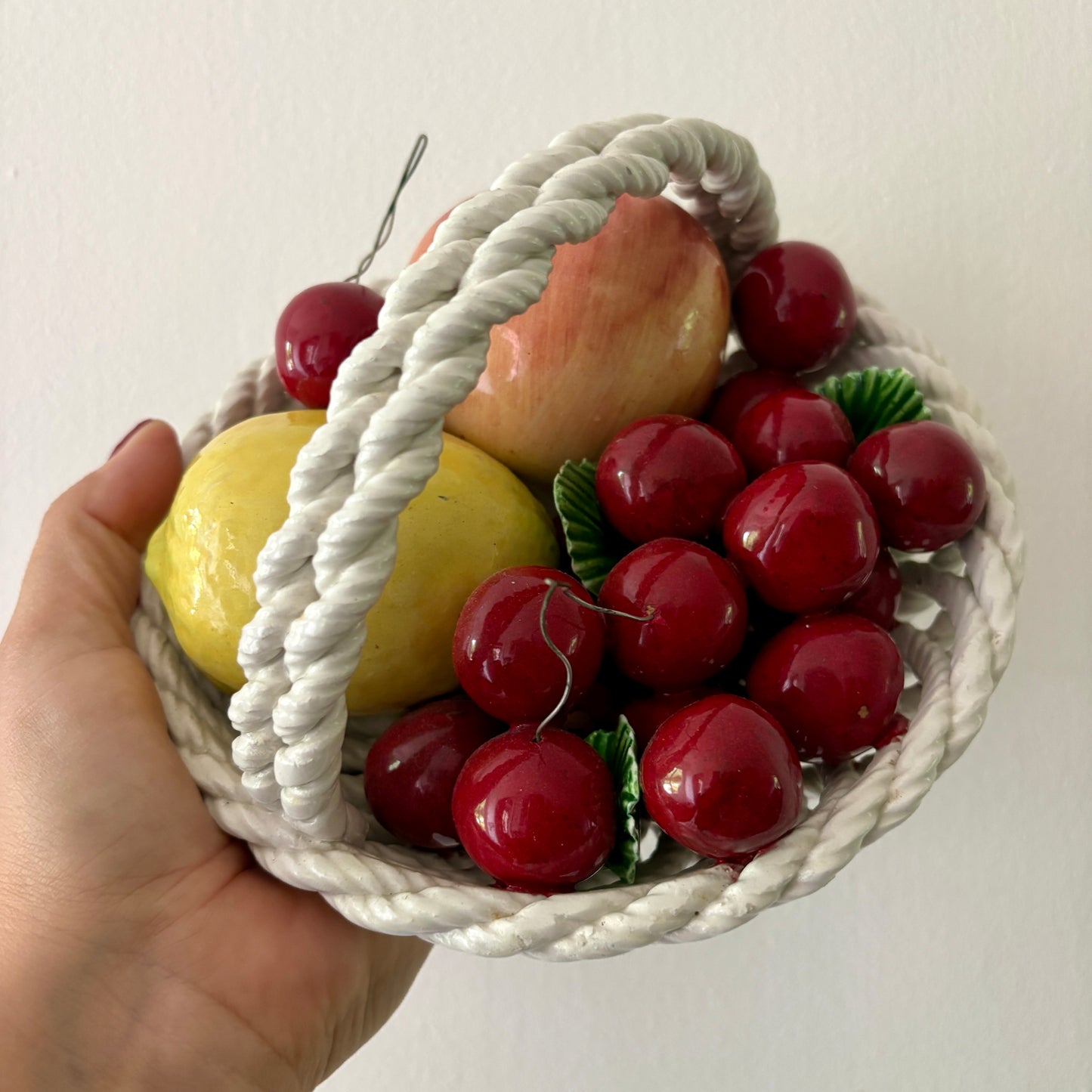 panier de fruit vintage en céramique