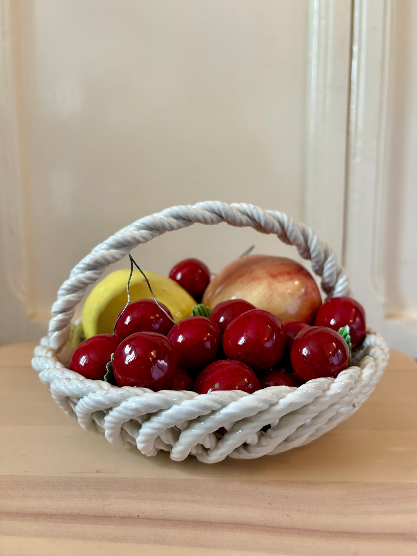 panier de fruit vintage en céramique