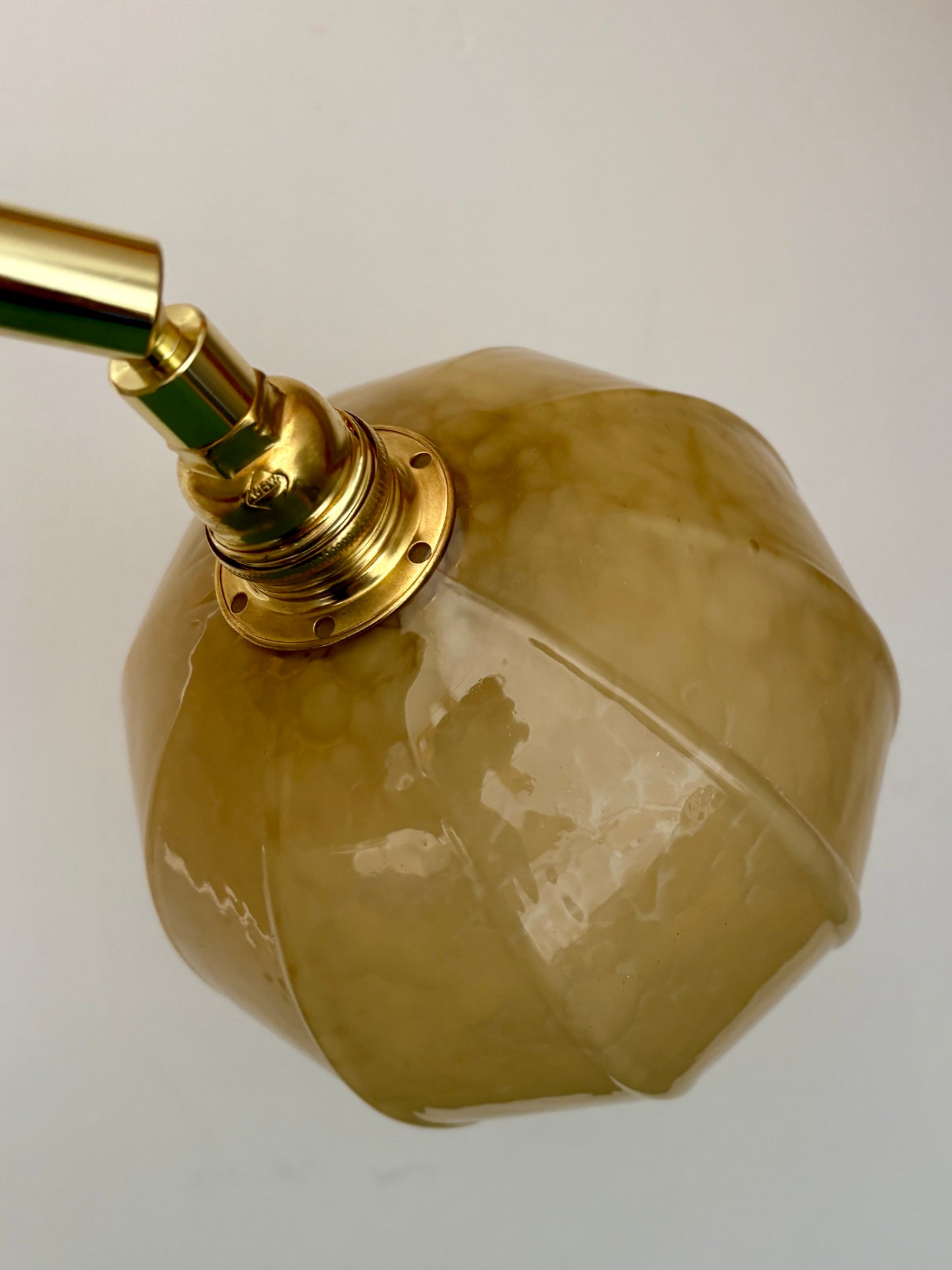 Applique globe vintage en verre jaune