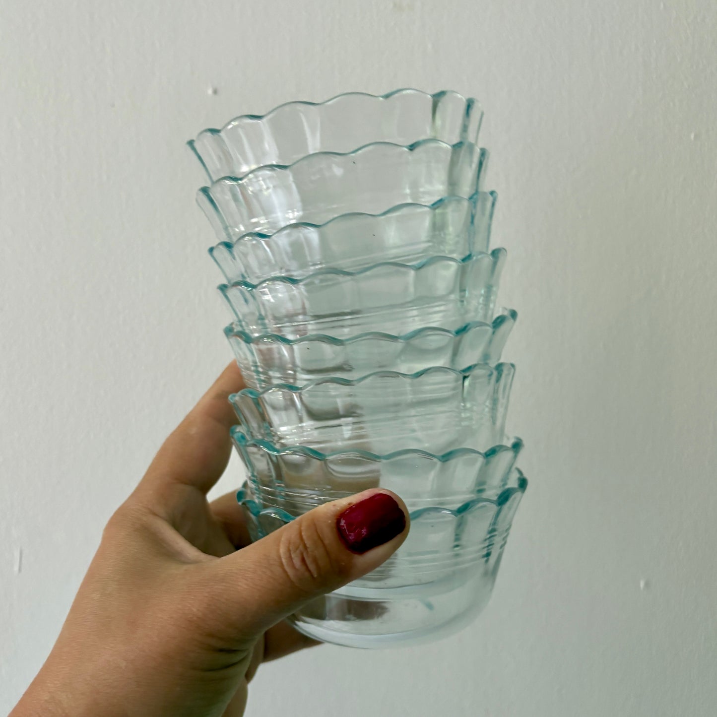 Lot de 8 ramequins vintage en verre - Pyrex