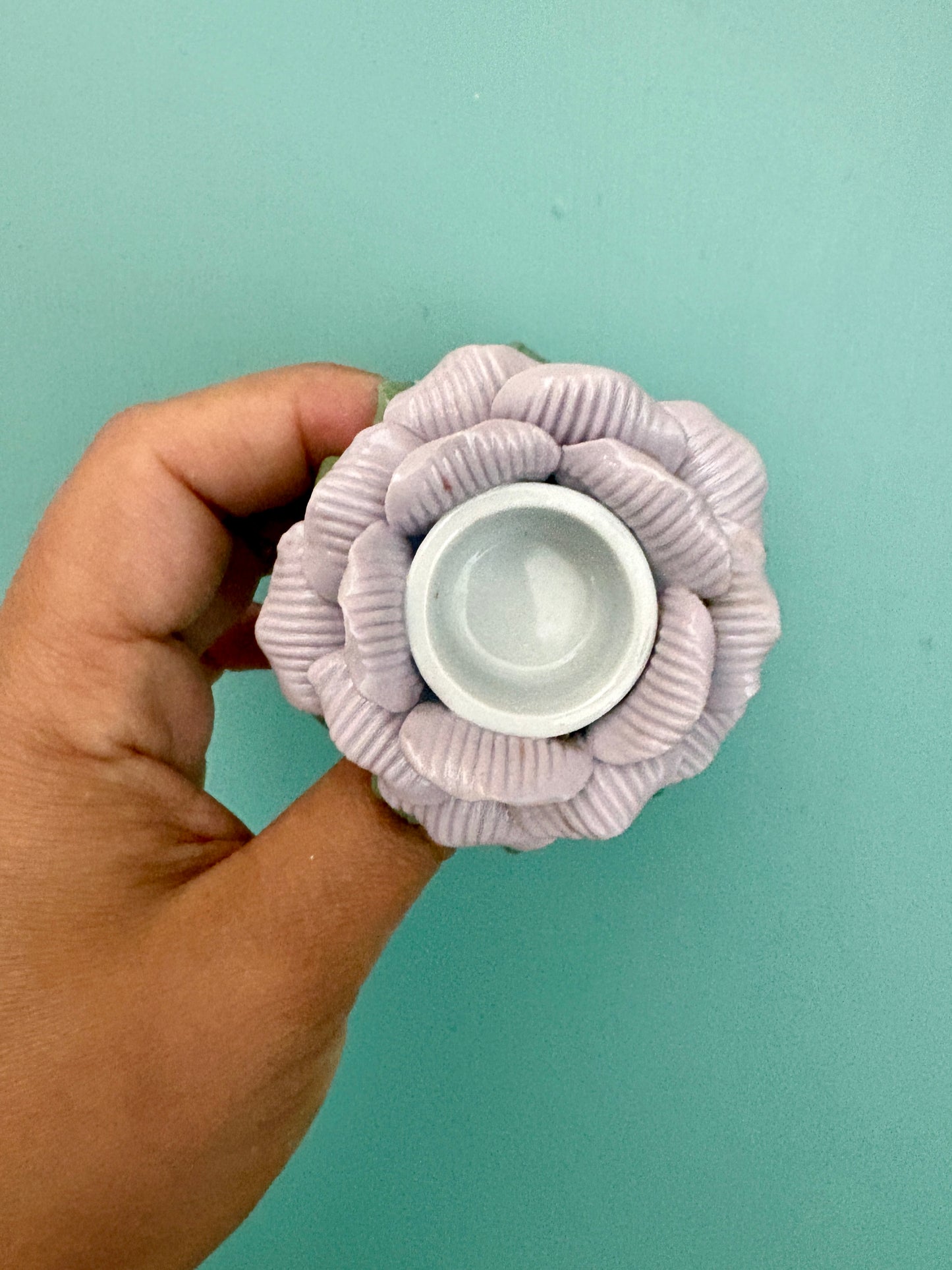 Lot de 6 bougeoirs vintage en céramique