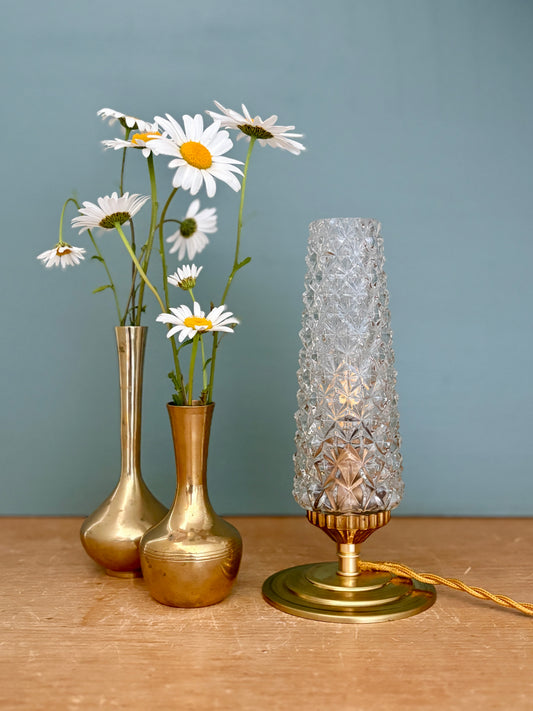 Lampe à poser tulipe vintage en verre