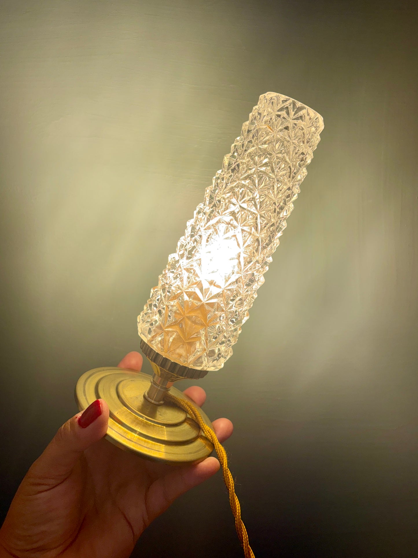Lampe à poser tulipe vintage en verre