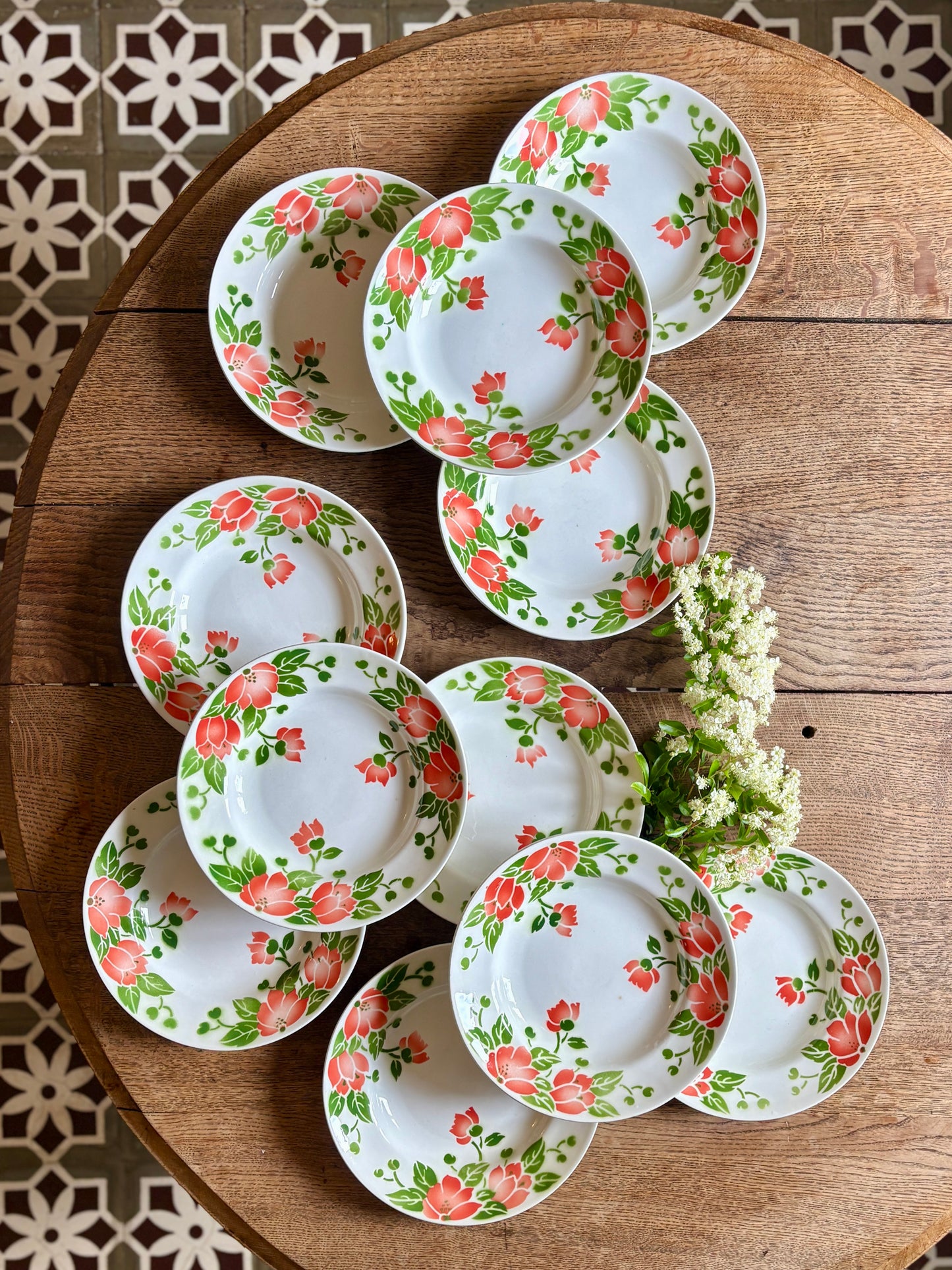 Lot de 11 assiettes creuses vintage Eric de Moulin des Loups