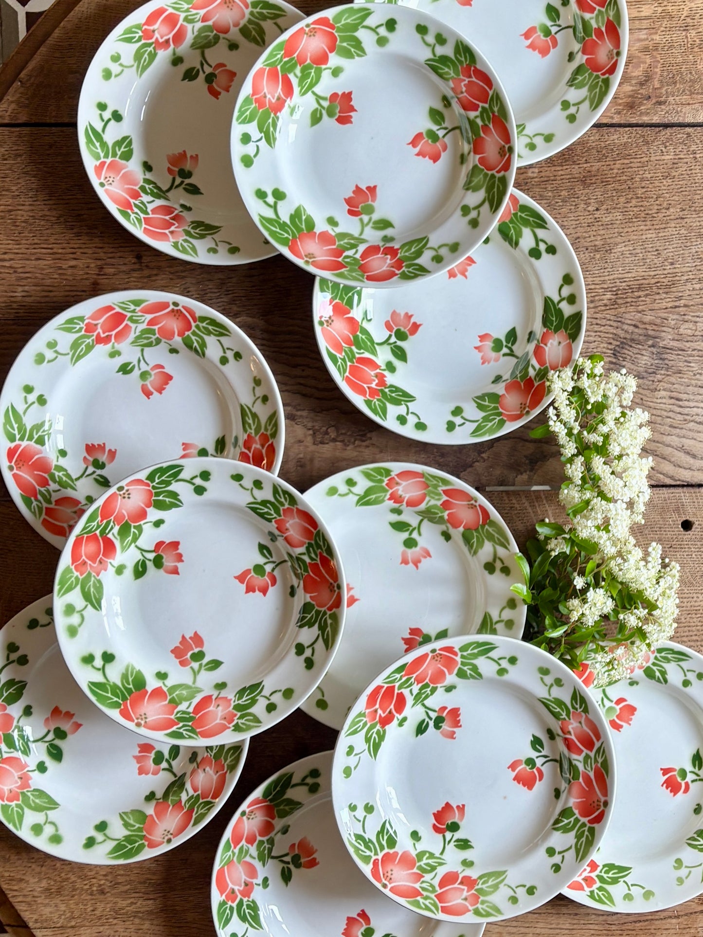 Lot de 11 assiettes creuses vintage Eric de Moulin des Loups