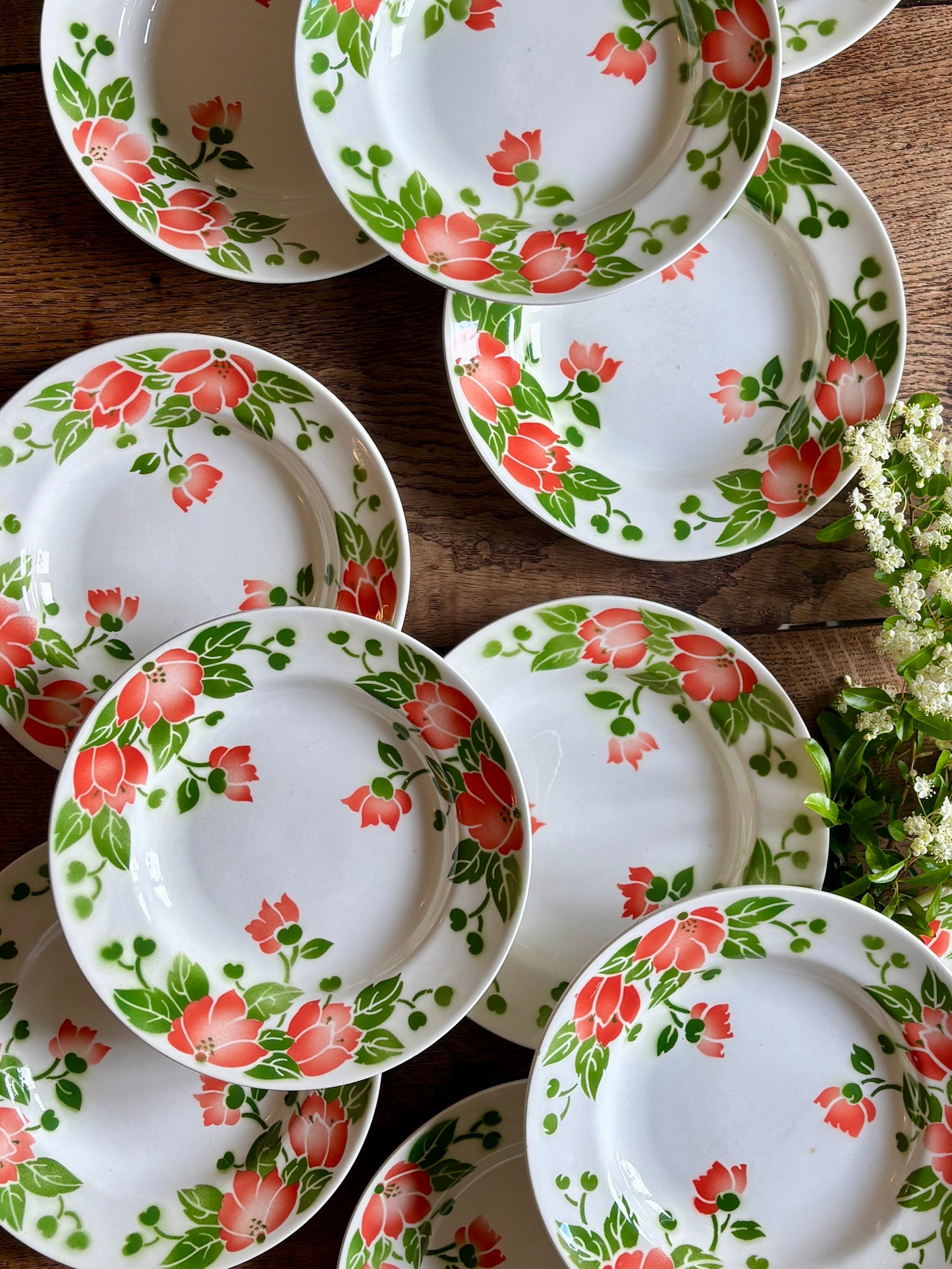 Lot de 11 assiettes creuses vintage Eric de Moulin des Loups
