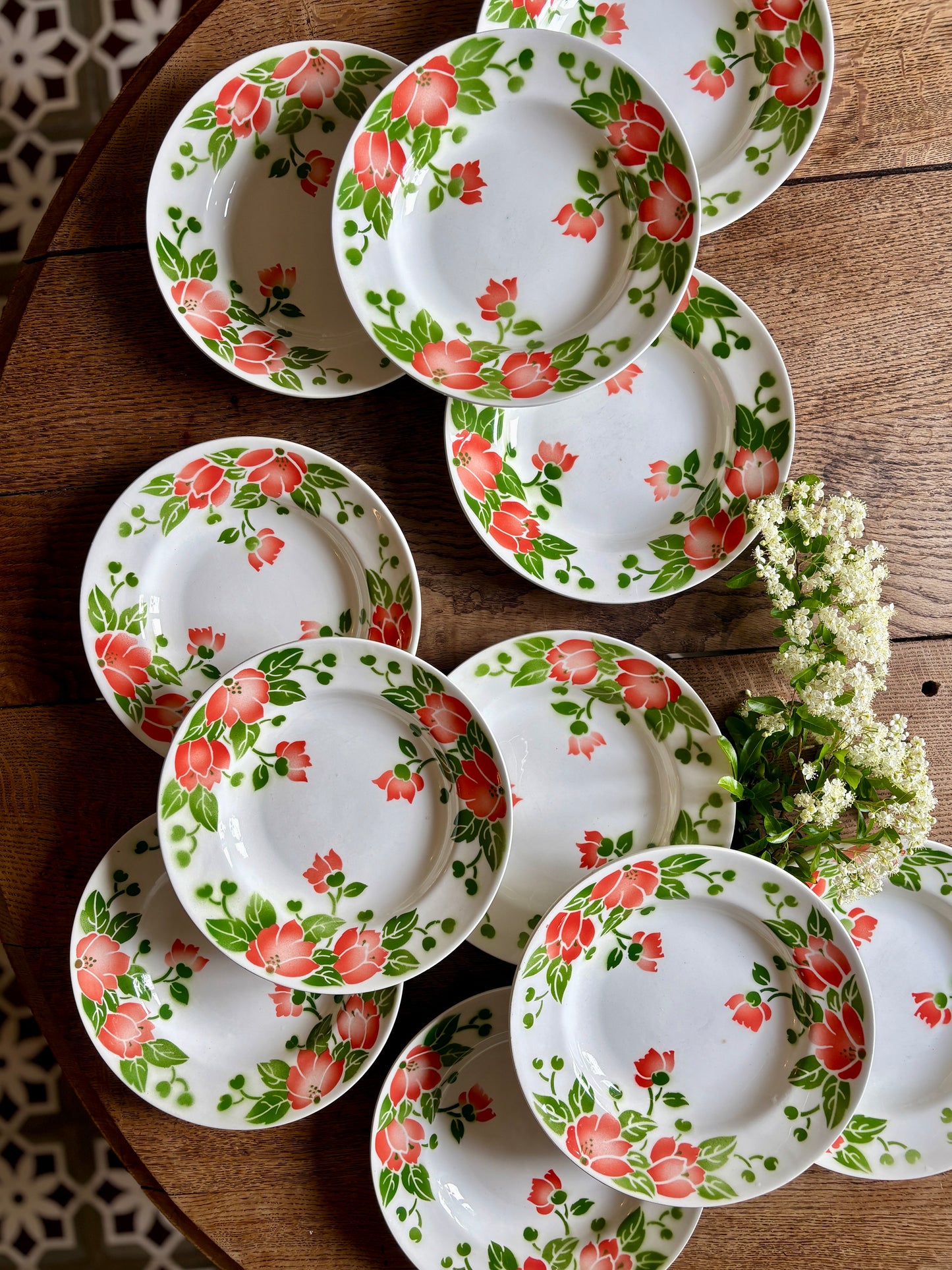 Lot de 11 assiettes creuses vintage Eric de Moulin des Loups