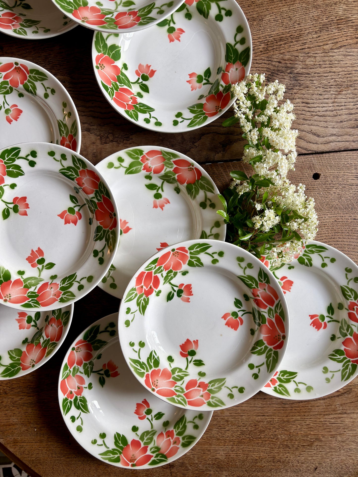 Lot de 11 assiettes creuses vintage Eric de Moulin des Loups