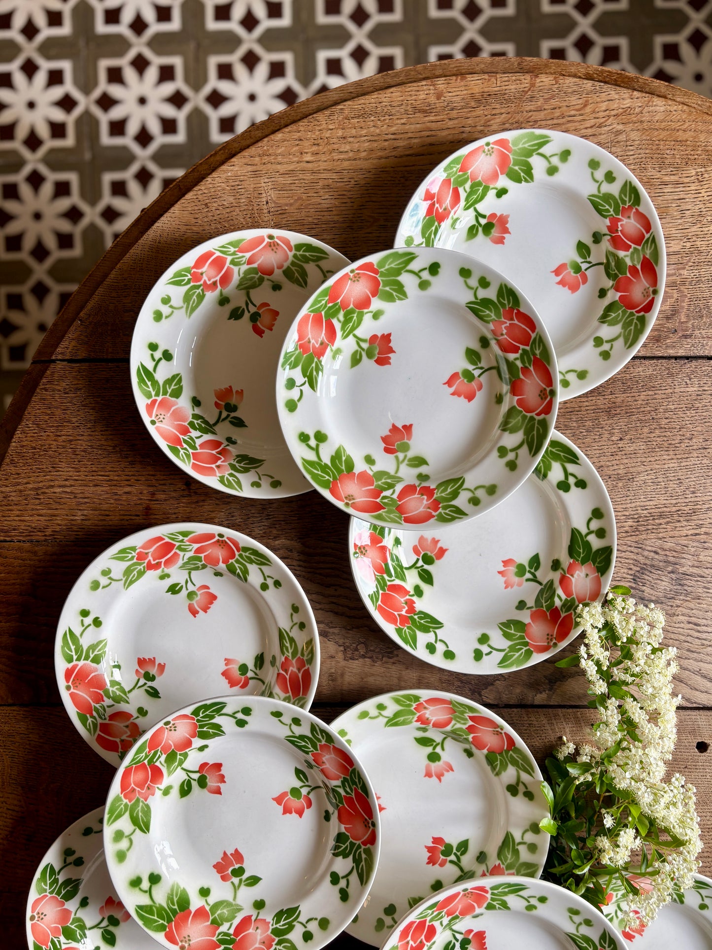 Lot de 11 assiettes creuses vintage Eric de Moulin des Loups