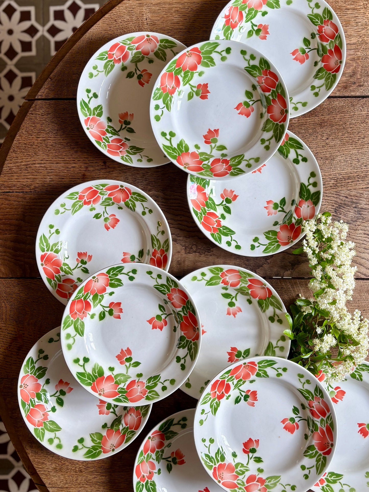 Lot de 11 assiettes creuses vintage Eric de Moulin des Loups