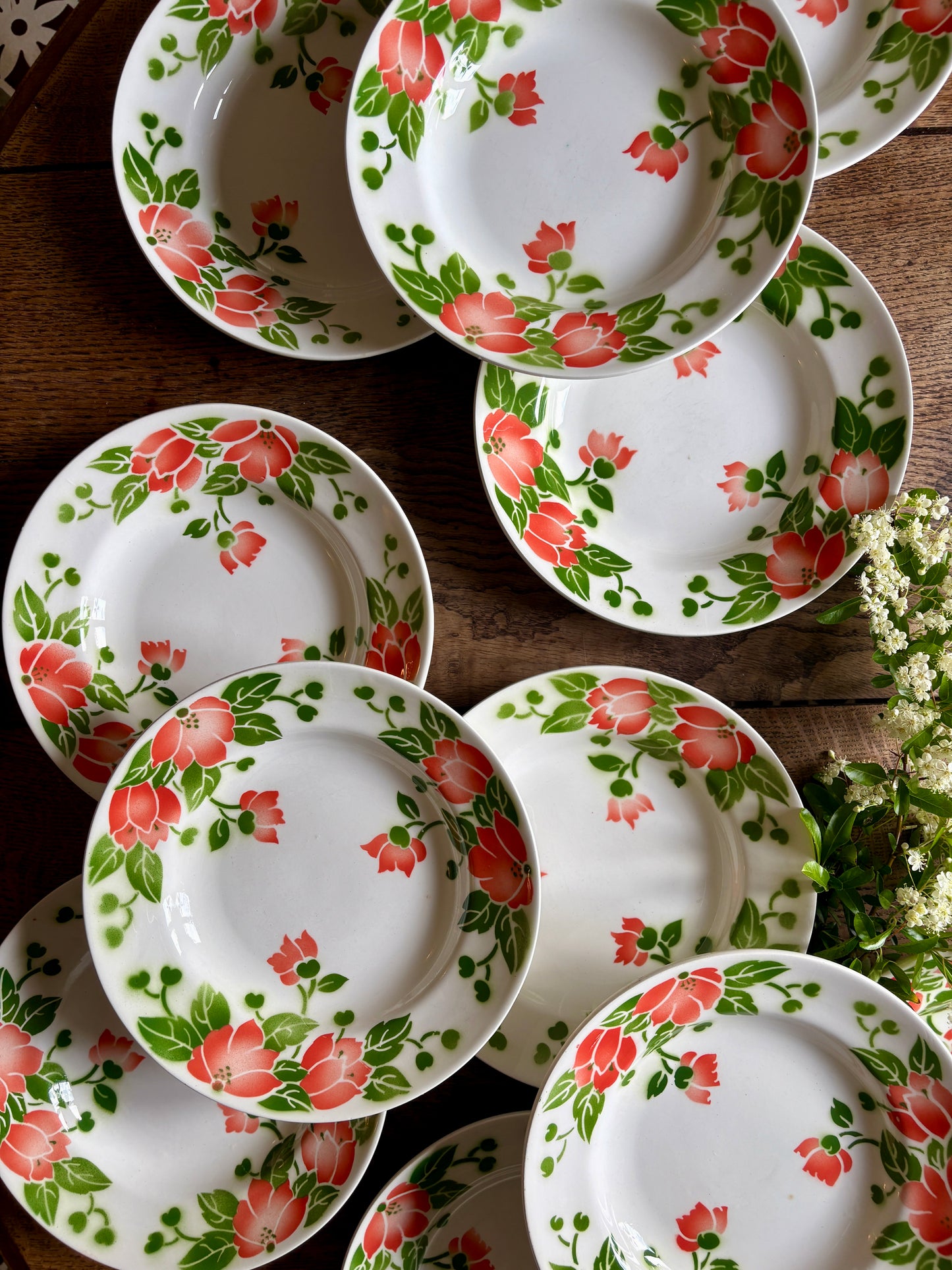 Lot de 11 assiettes creuses vintage Eric de Moulin des Loups