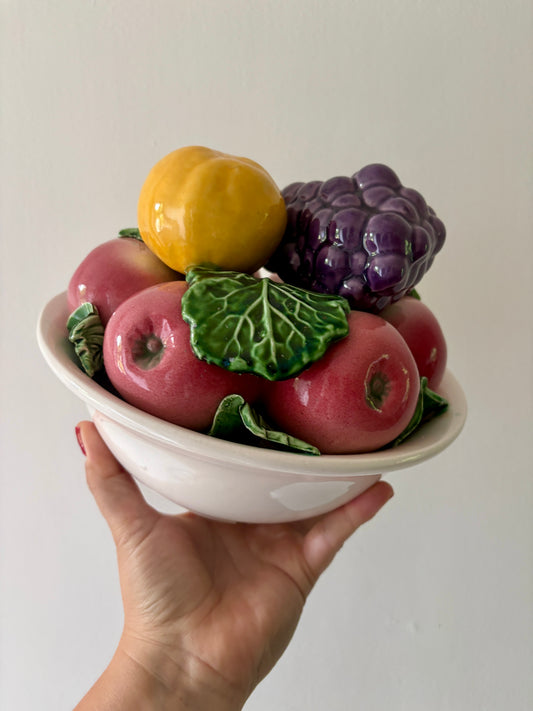 Panier de fruit vintage en céramique