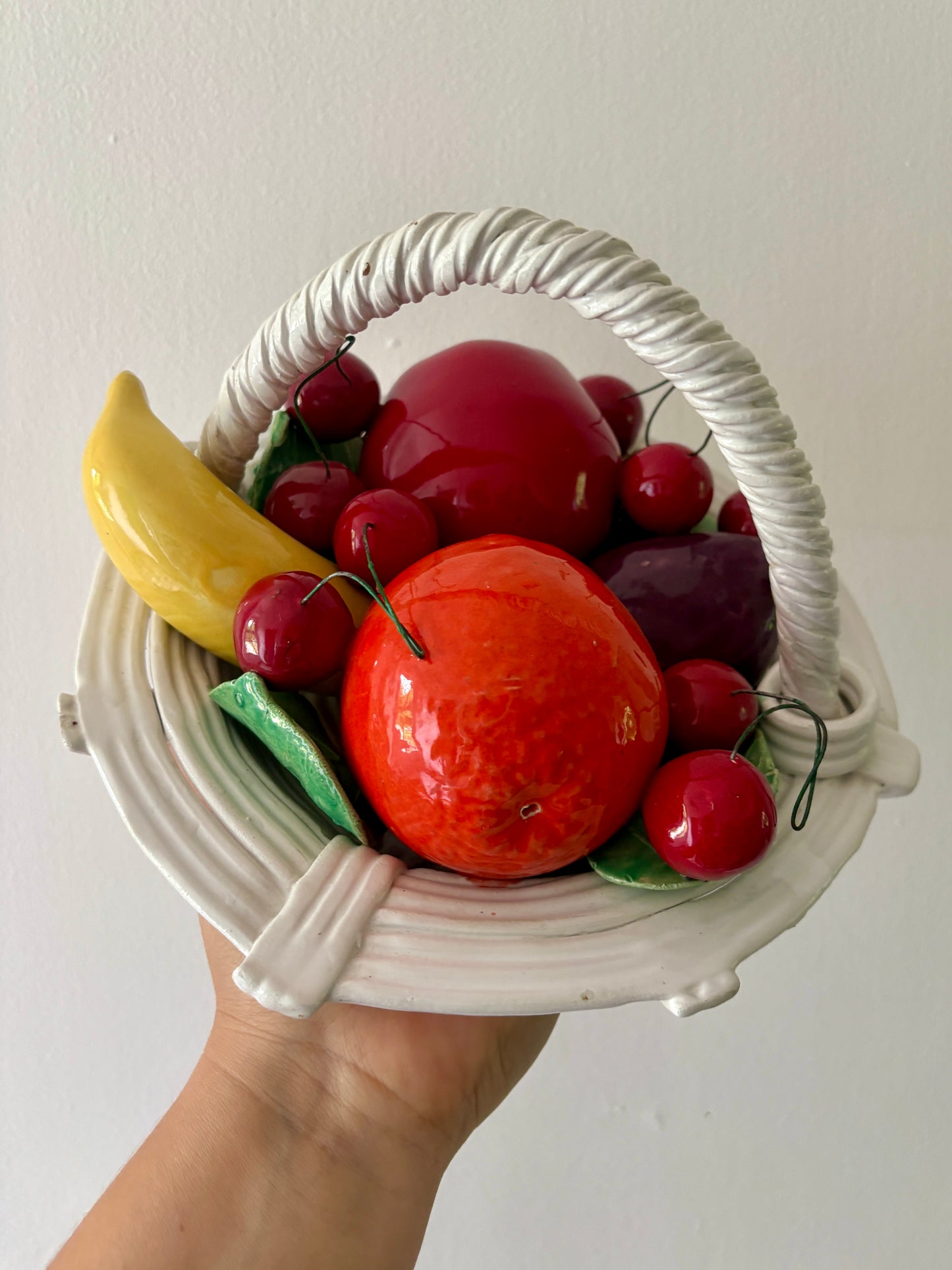 Panier de fruit vintage en céramique