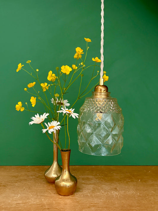 Suspension globe vintage en verre (BDO3)