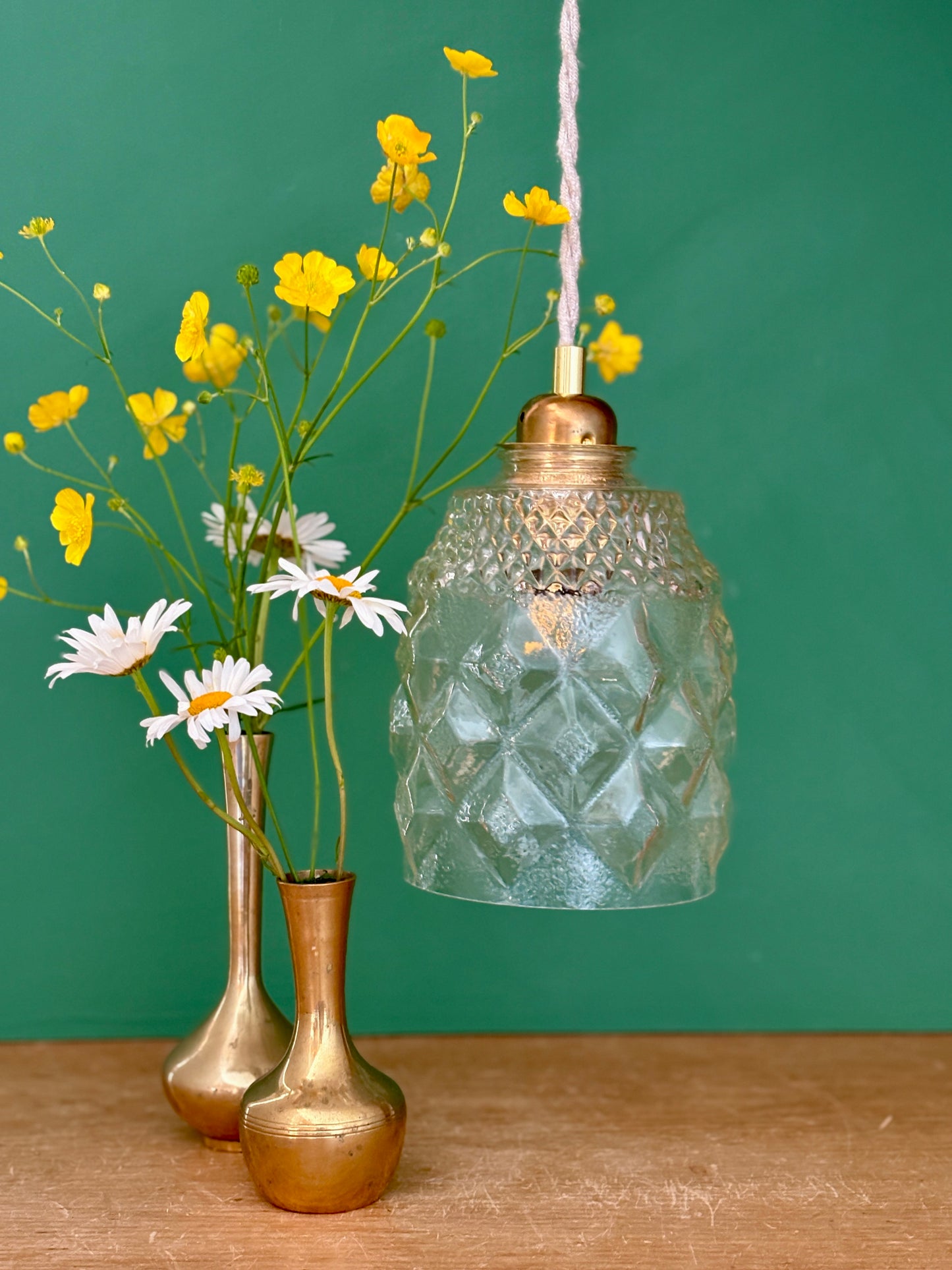 Suspension globe vintage en verre (BDO3)