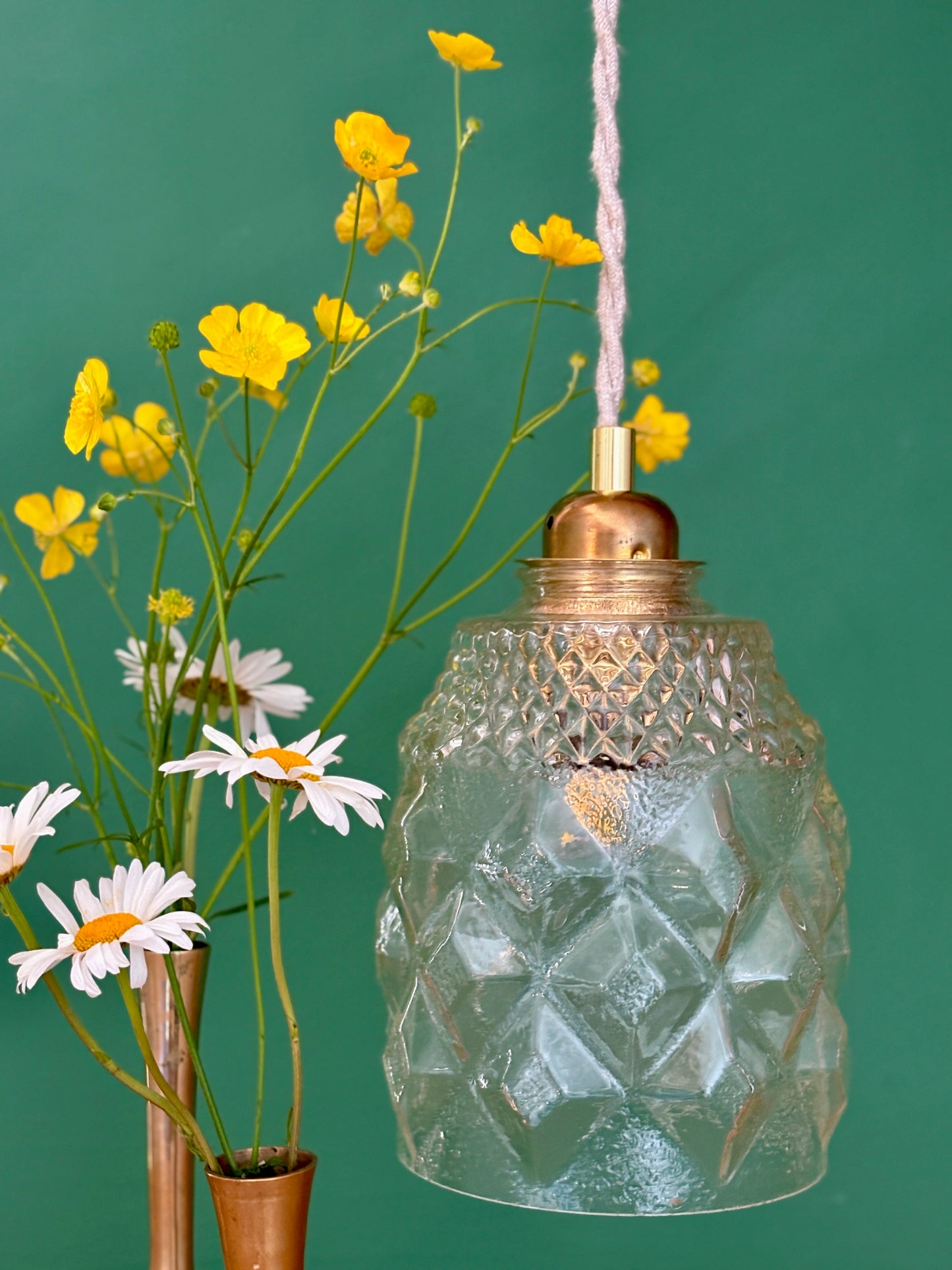 Suspension globe vintage en verre (BDO3)
