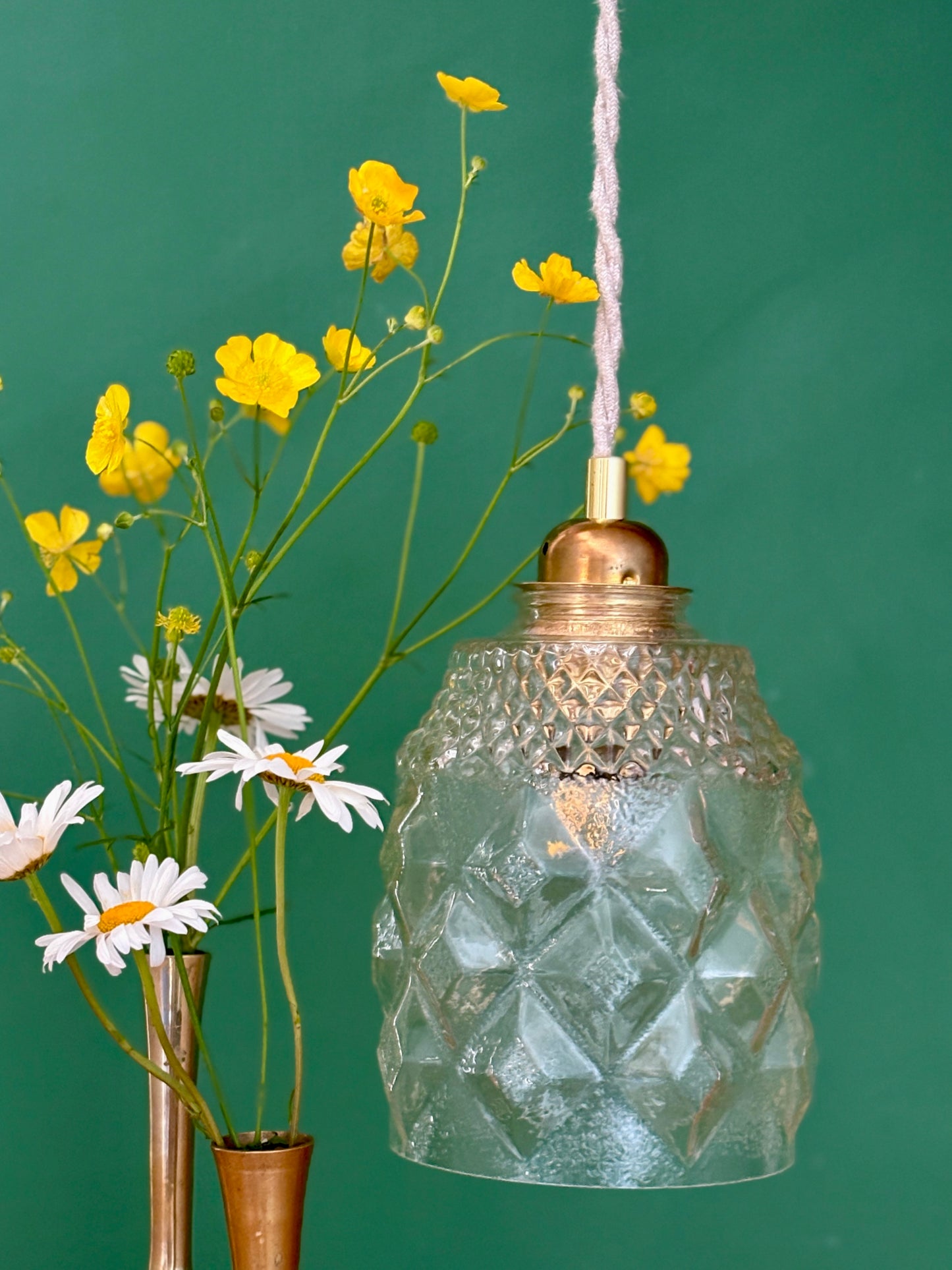 Suspension globe vintage en verre (BDO3)