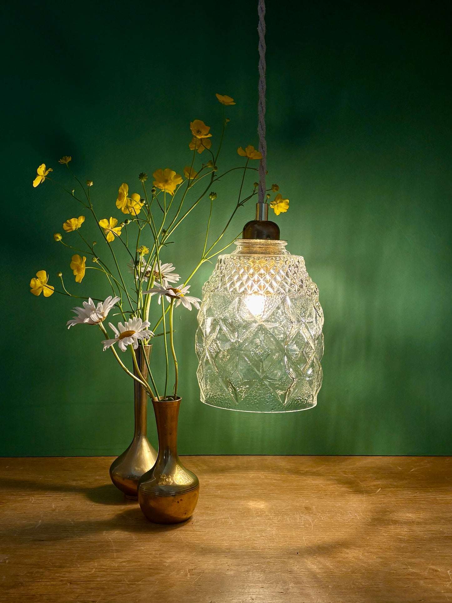 Suspension globe vintage en verre (BDO3)