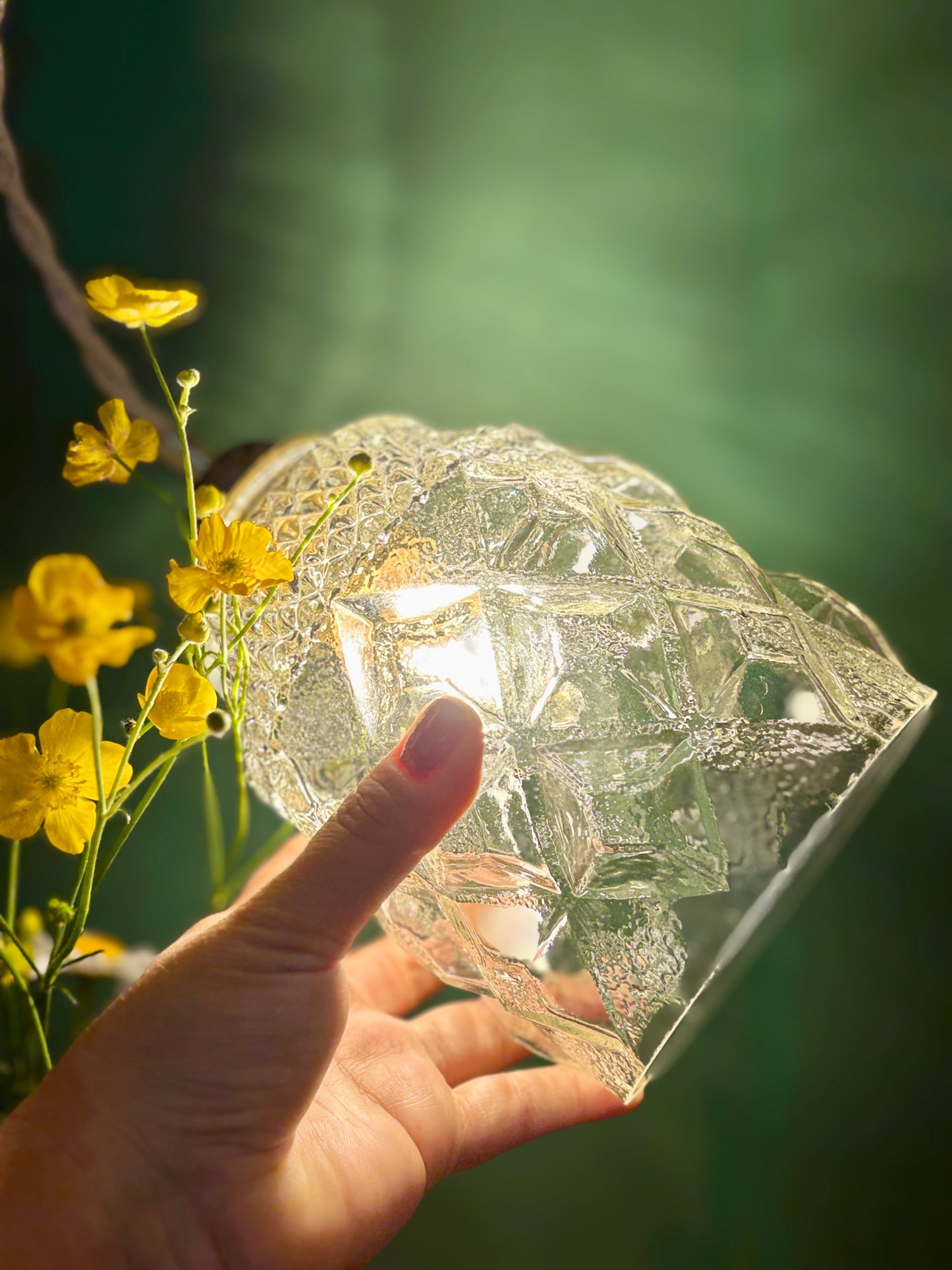 Suspension globe vintage en verre (BDO3)