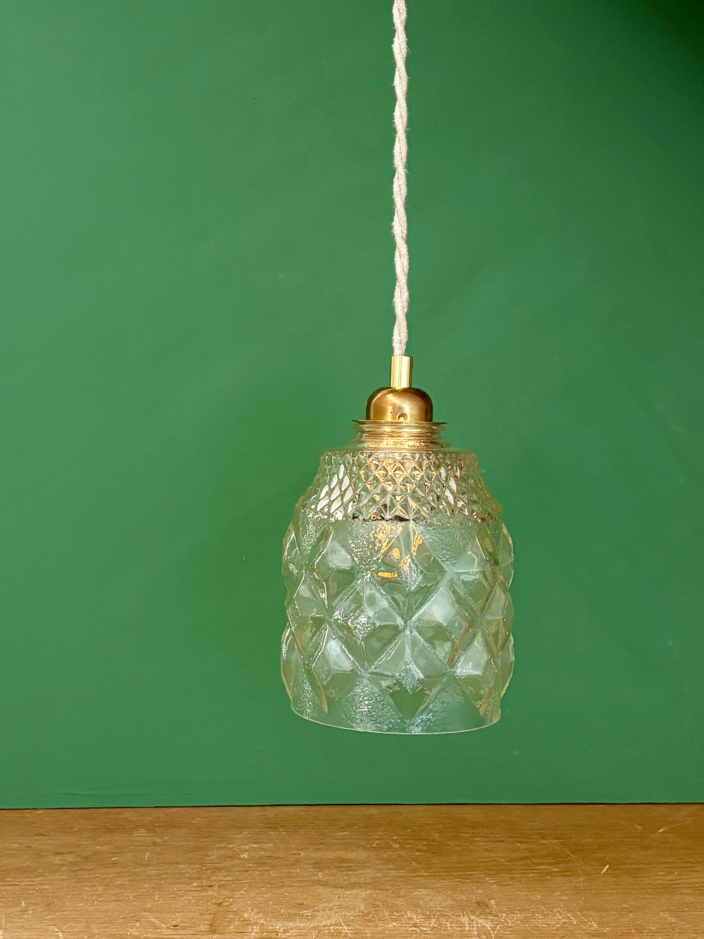 Suspension globe vintage en verre (BDO3)