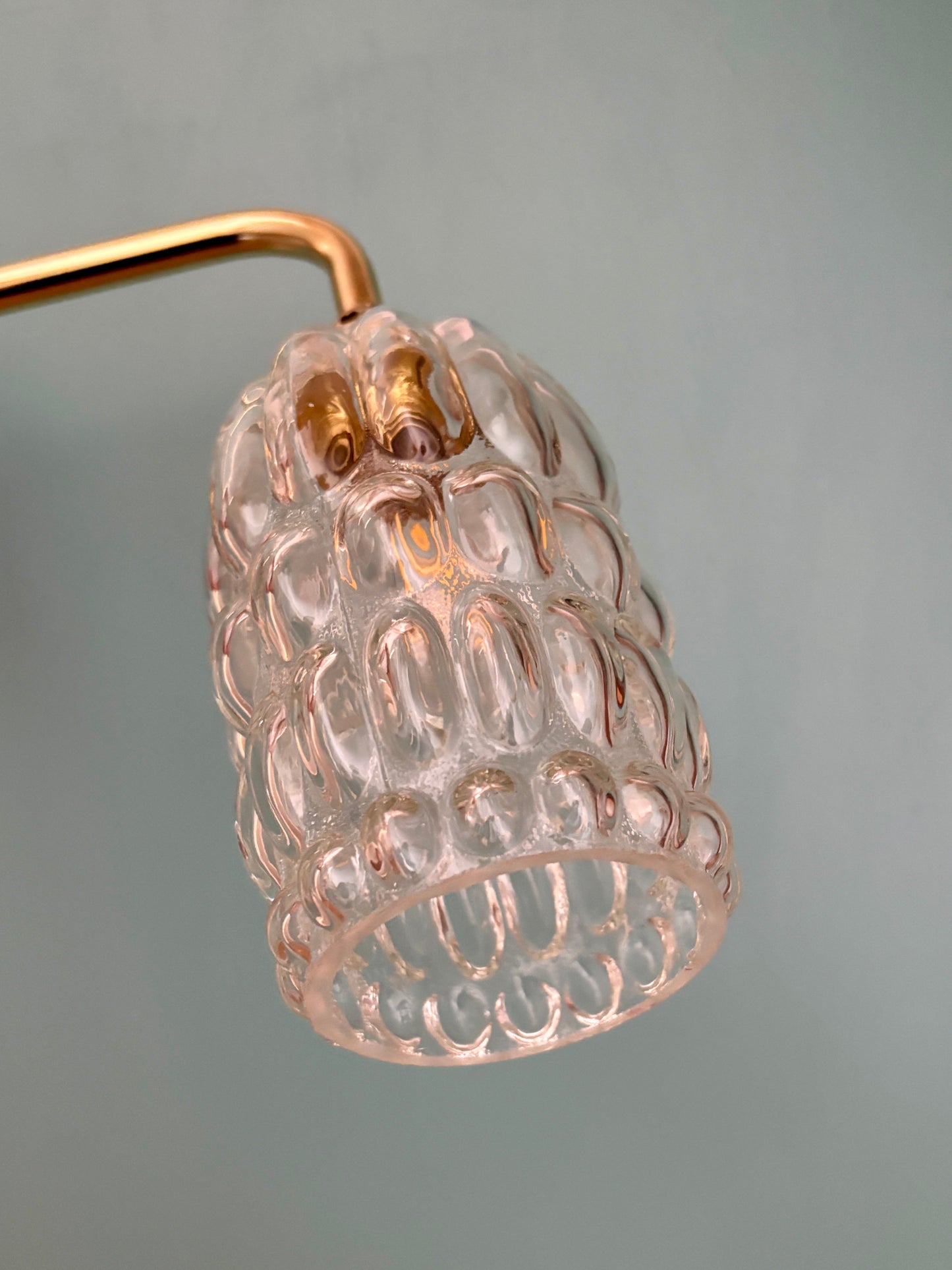 Applique coudée tulipe vintage en verre