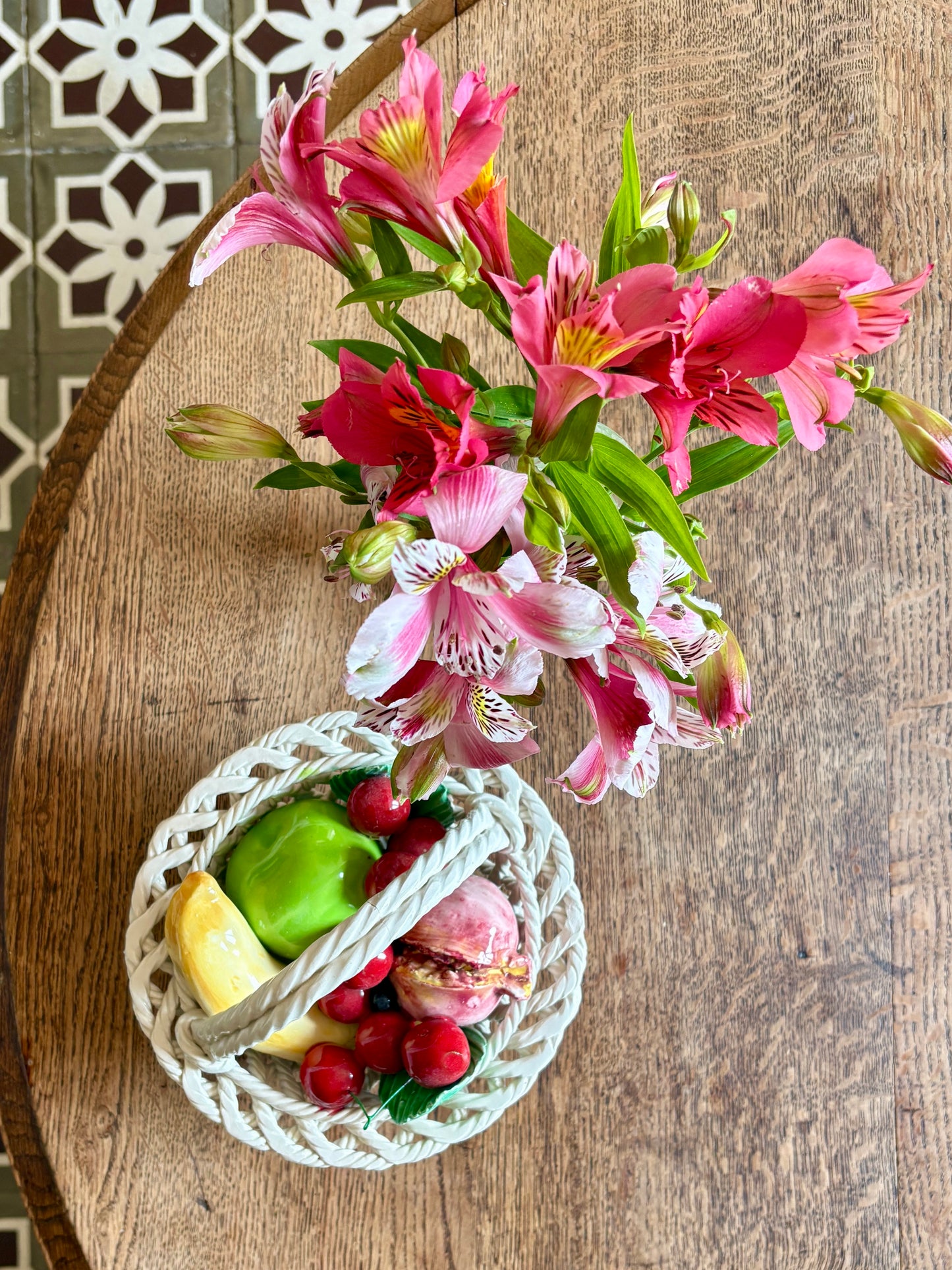 Panier de fruit vintage en céramique