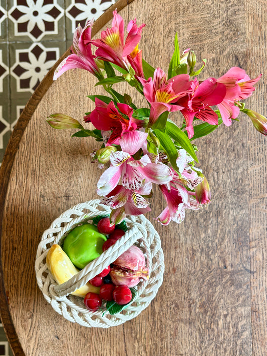 Panier de fruit vintage en céramique