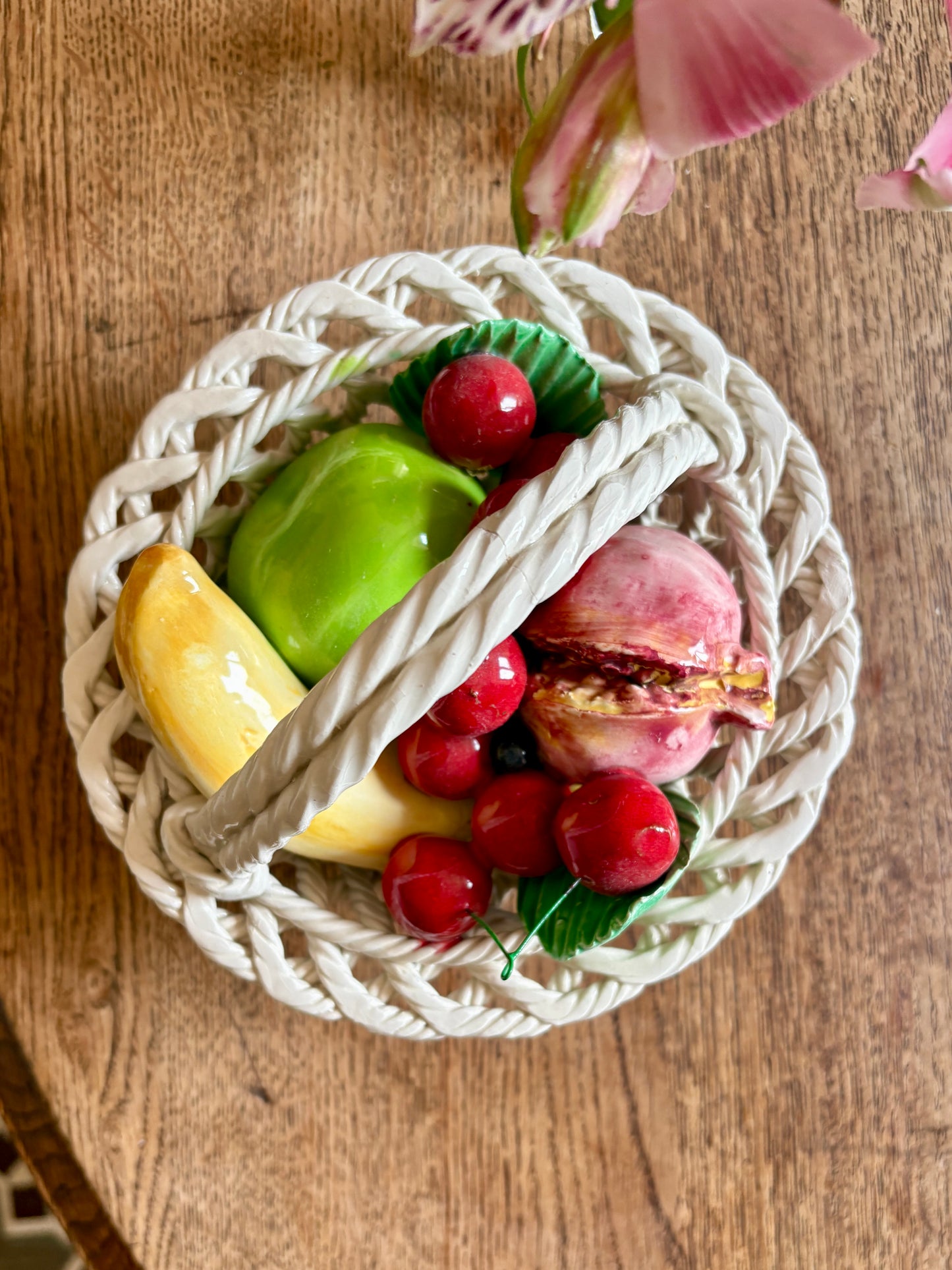 Panier de fruit vintage en céramique