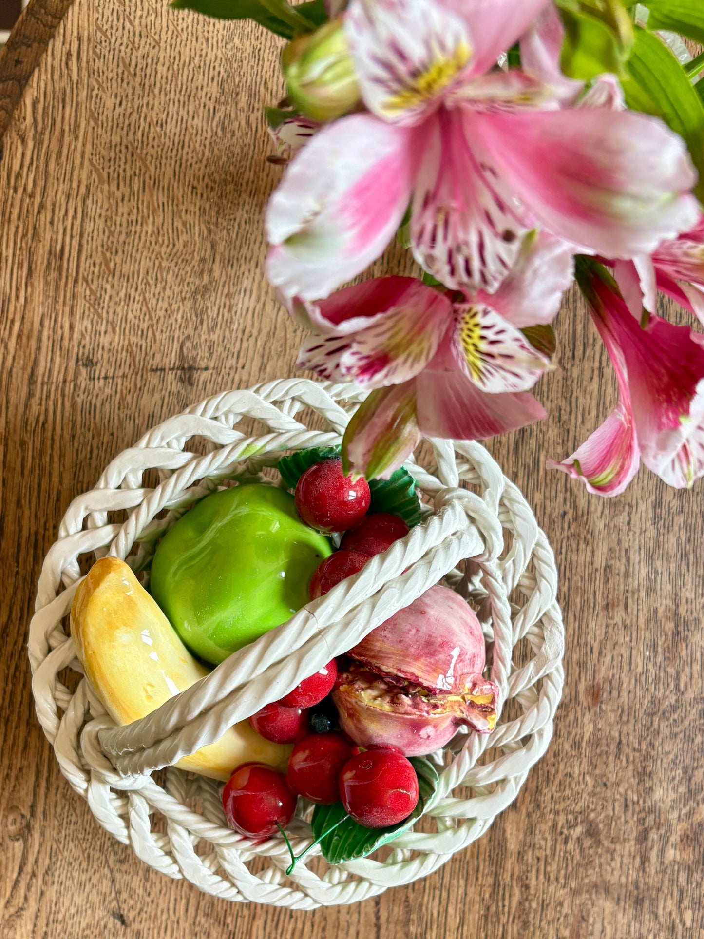 Panier de fruit vintage en céramique