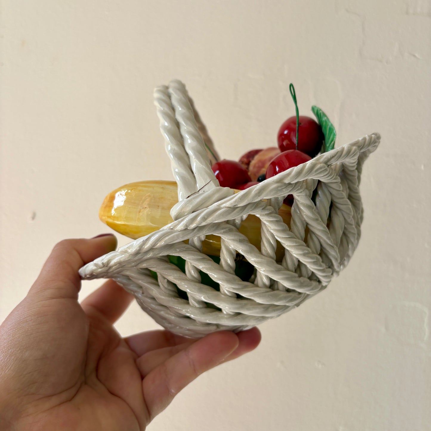 Panier de fruit vintage en céramique