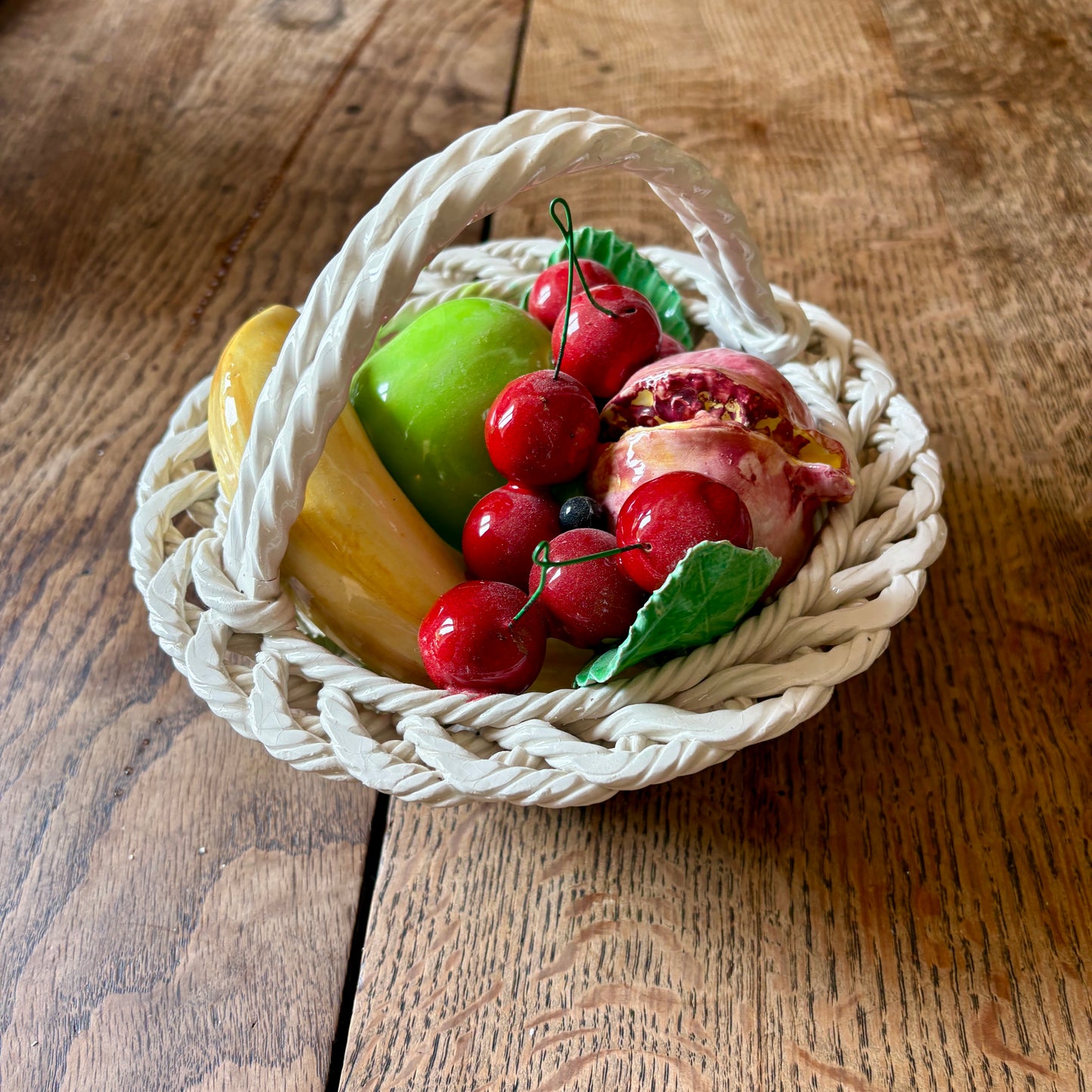 Panier de fruit vintage en céramique