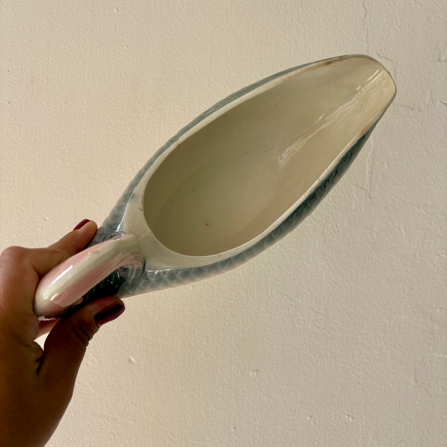 Saucière vintage Digoin en forme de poisson