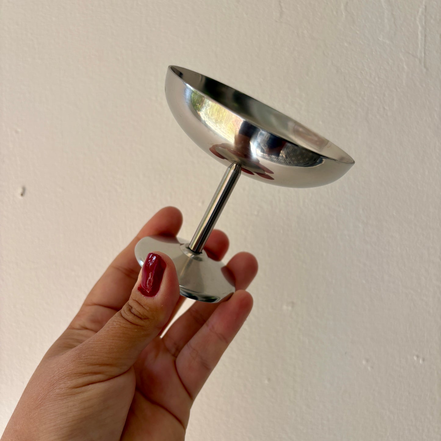 Lot de 16 coupes à dessert vintage en inox