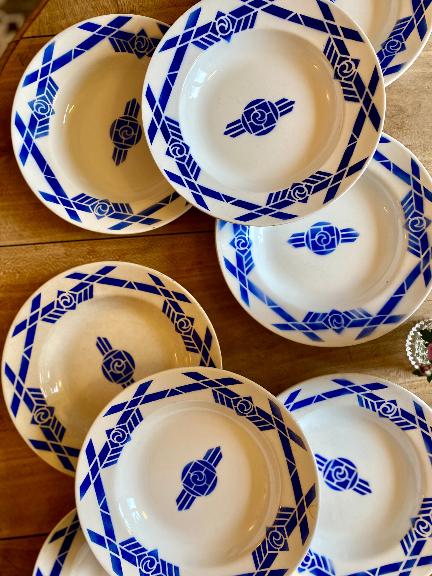 Lot de 8 assiettes creuse vintage modèle Nina de Moulin des Loups