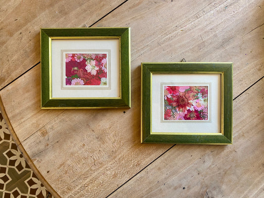 Lot de 2 Cadres vintage et fleurs séchées