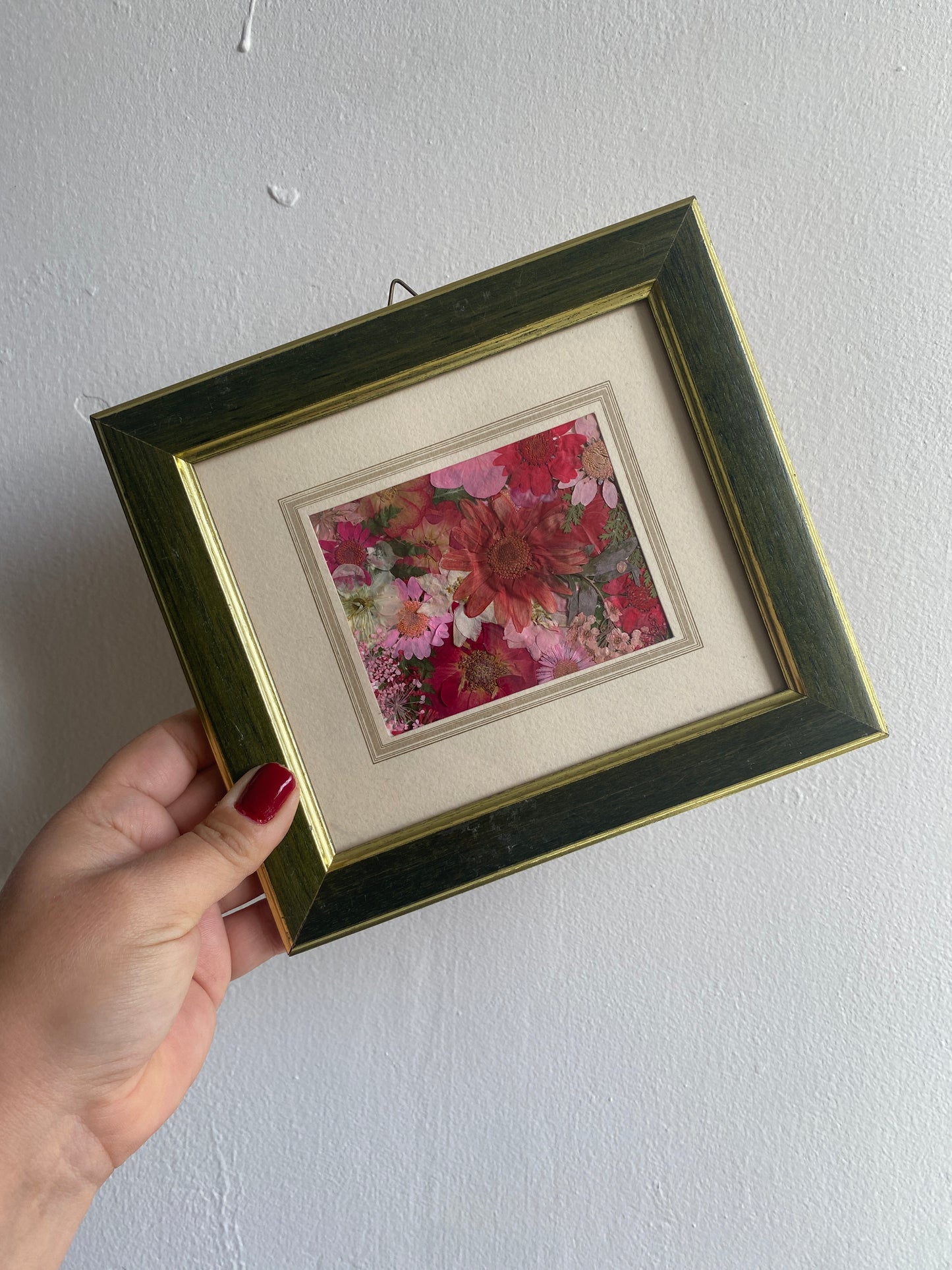 Lot de 2 Cadres vintage et fleurs séchées