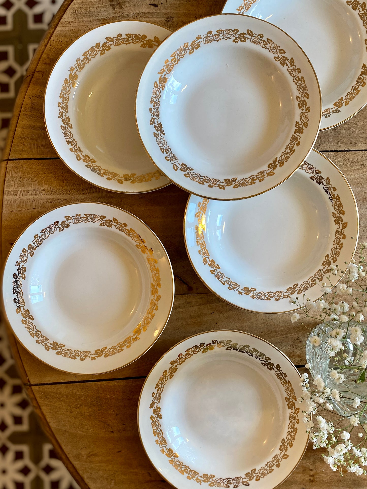 Lot de 6 assiettes creuses vintage Moulin des Loups