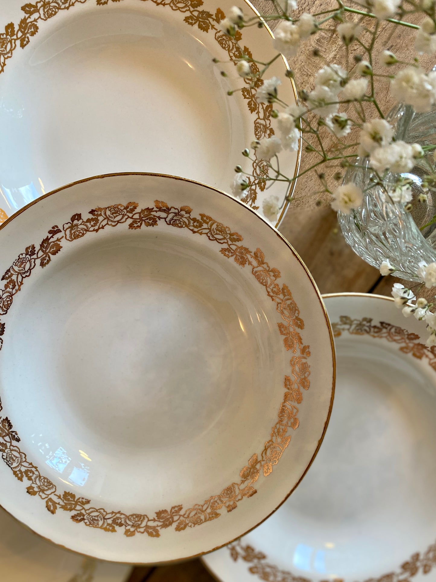 Lot de 6 assiettes creuses vintage Moulin des Loups